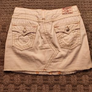 True Religion white mini skirt